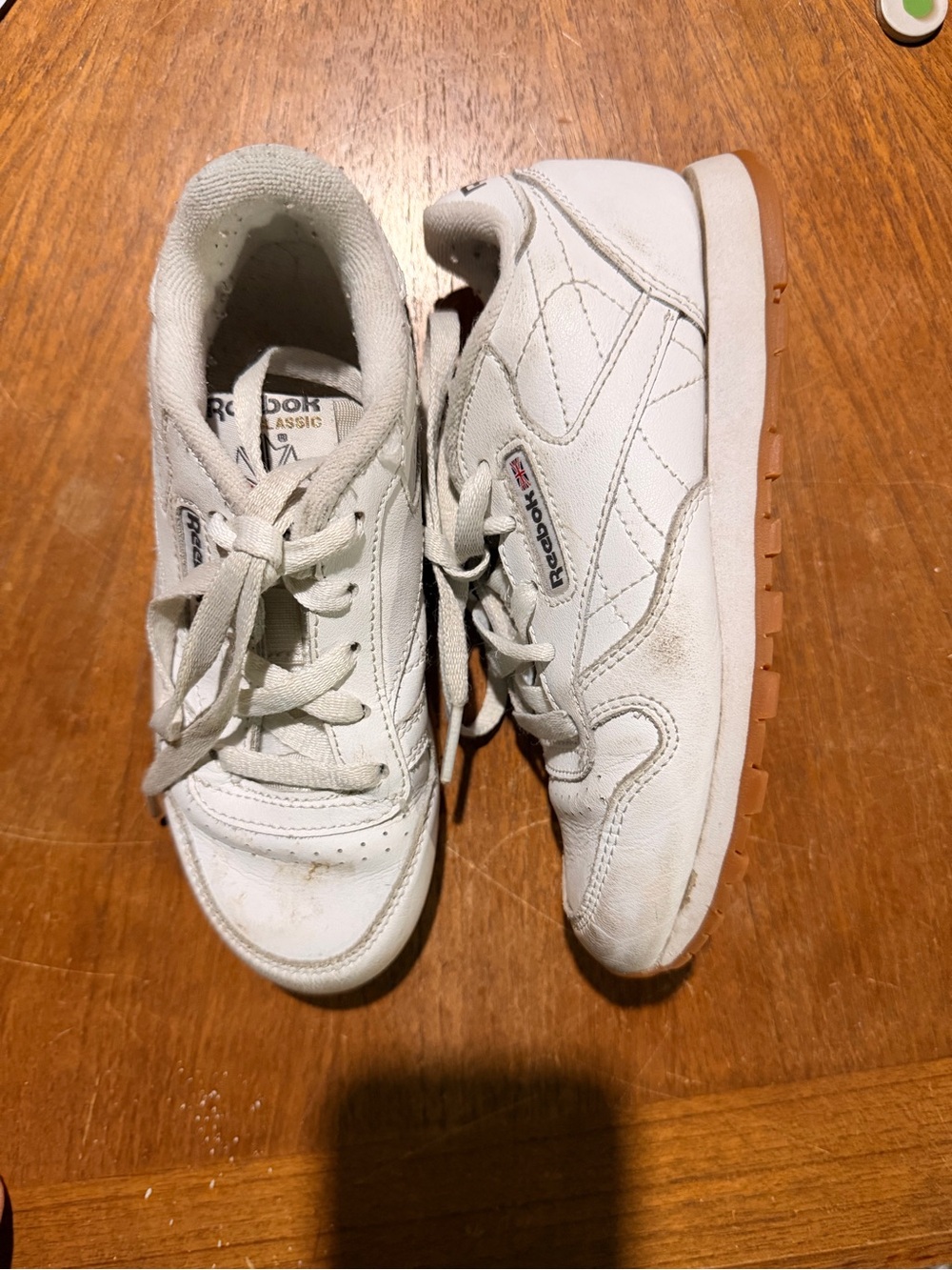 Reebok Kids White Sneakers with Gum Sole